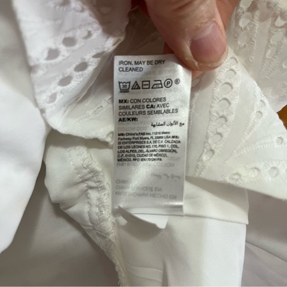 White House Black Market White Eyelet Peplum Cami Size 8 NWT - Picture 9 of 13